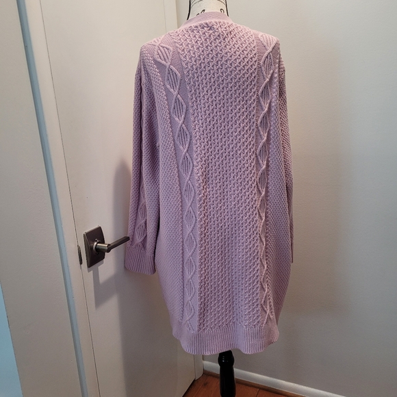 WINTER SALE! LLBean Signature Cotton Long Cable Cardigan Women’s Size XL - Picture 9 of 11